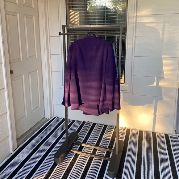 Akris Women's Purple Wool Bellezza V Neck Jacket - Picture 11 of 11